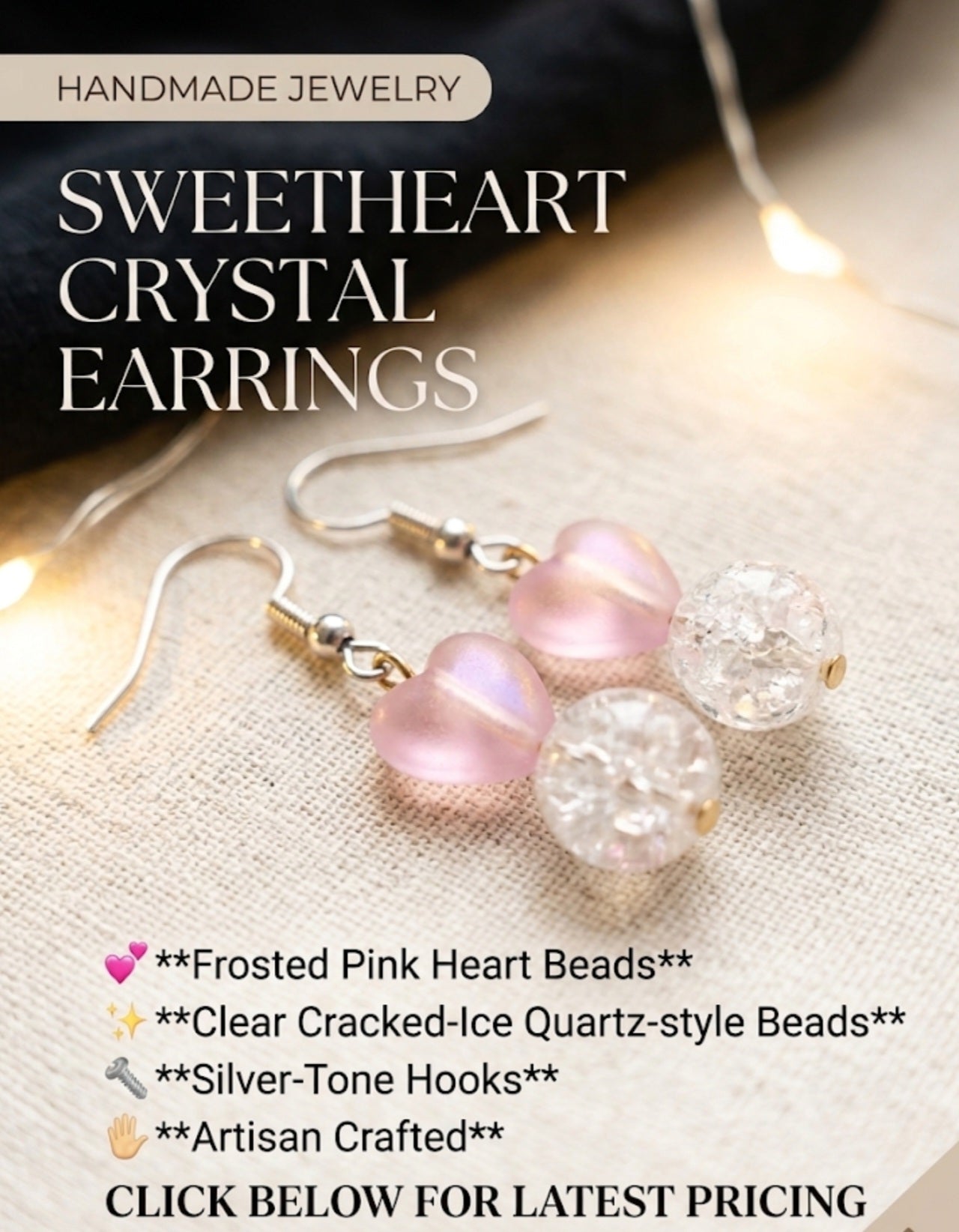 Sweetheart Pastel Iridescent Crystal Drop Earrings