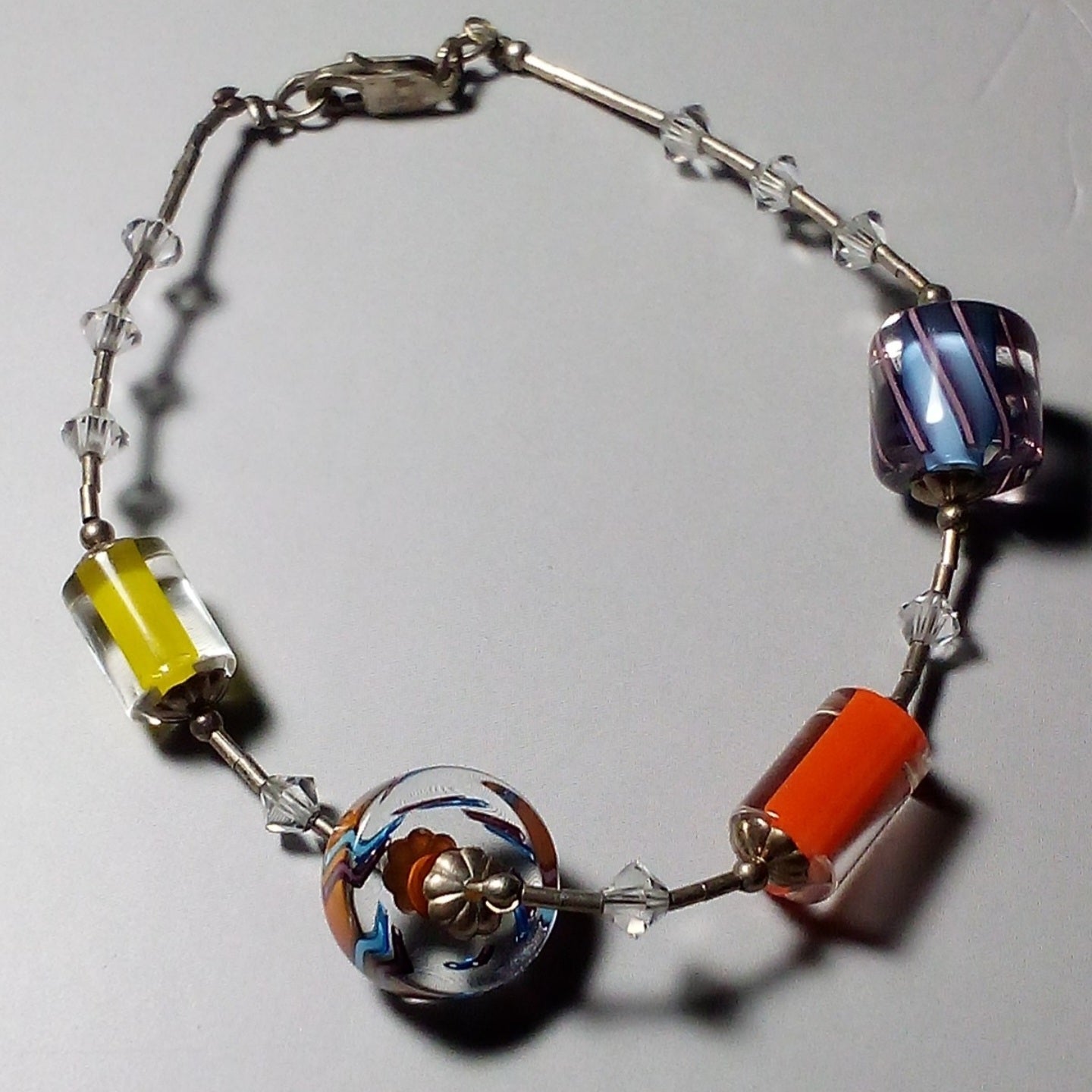 Fun Candy-Style Art Glass Bead Bracelet – Colorful Statement Jewelry