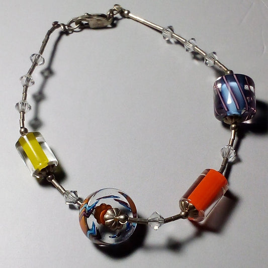 Fun Candy-Style Art Glass Bead Bracelet – Colorful Statement Jewelry