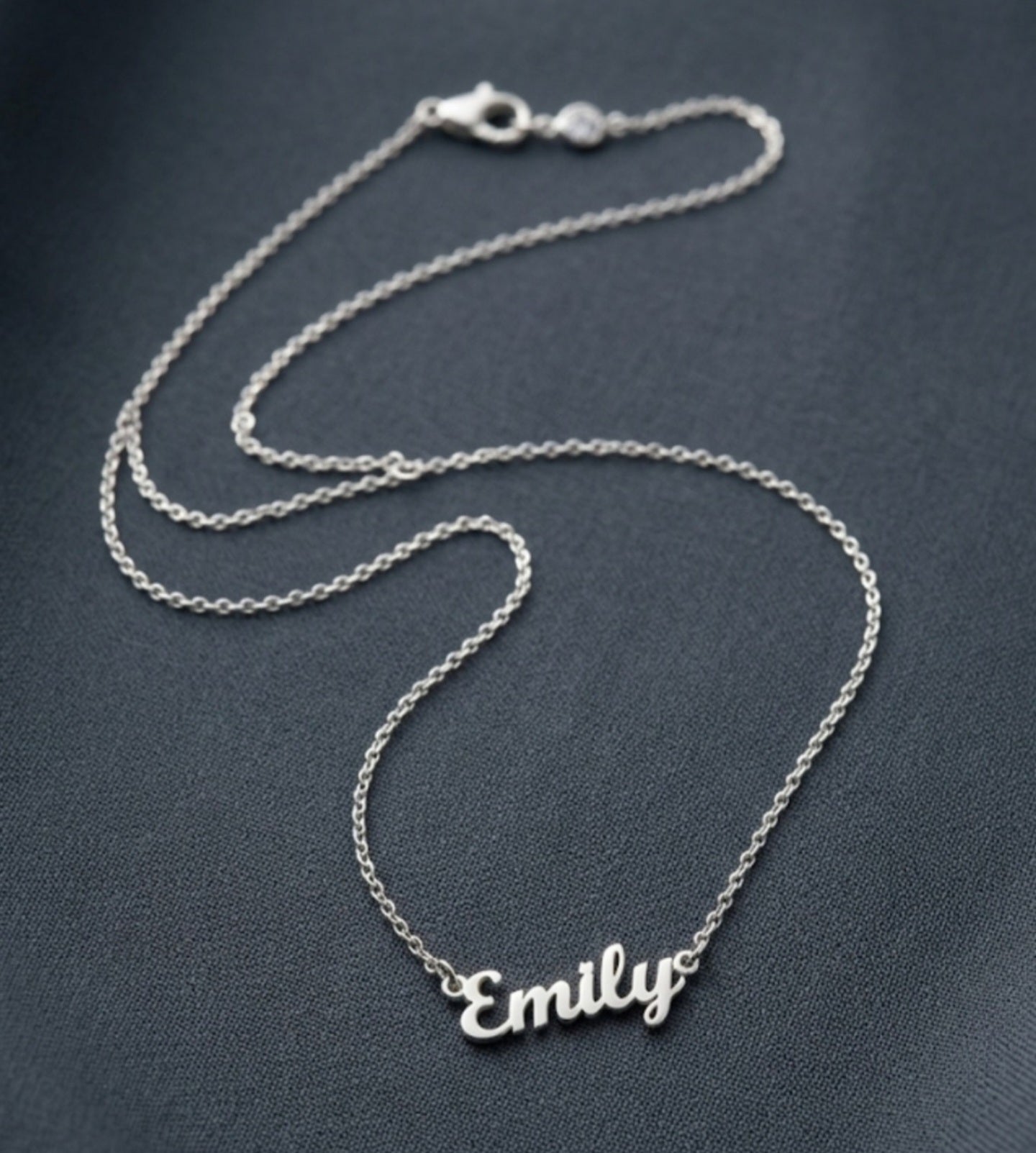 Emily" Personalized Name Necklace - Silver Tone