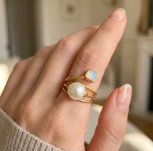 Ethereal Pearl & Opal Statement Ring