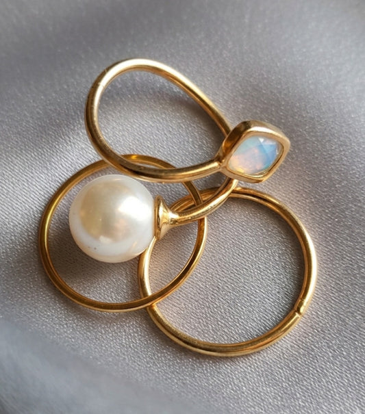 Ethereal Pearl & Opal Statement Ring